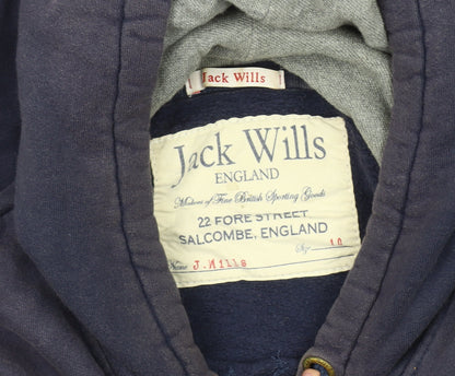 Unisex Adults UK Size 10 Jack Wills Blue Pullover Hoodie