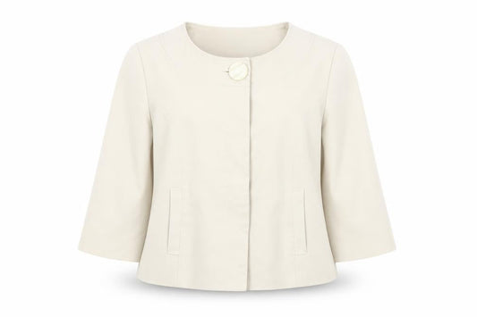 Front view of Kaliko Women's Ivory Blazer, size 14, Lined