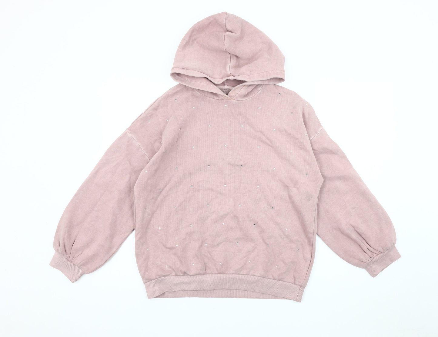 Marks and Spencer Girls Pink Hoodie 12-13 Years Stylish Pullover
