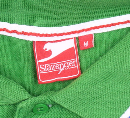 Slazenger Men's Green Polo Medium Short Sleeve