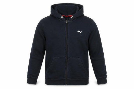 Front view of Puma Black unisex hooded jacket regular fit