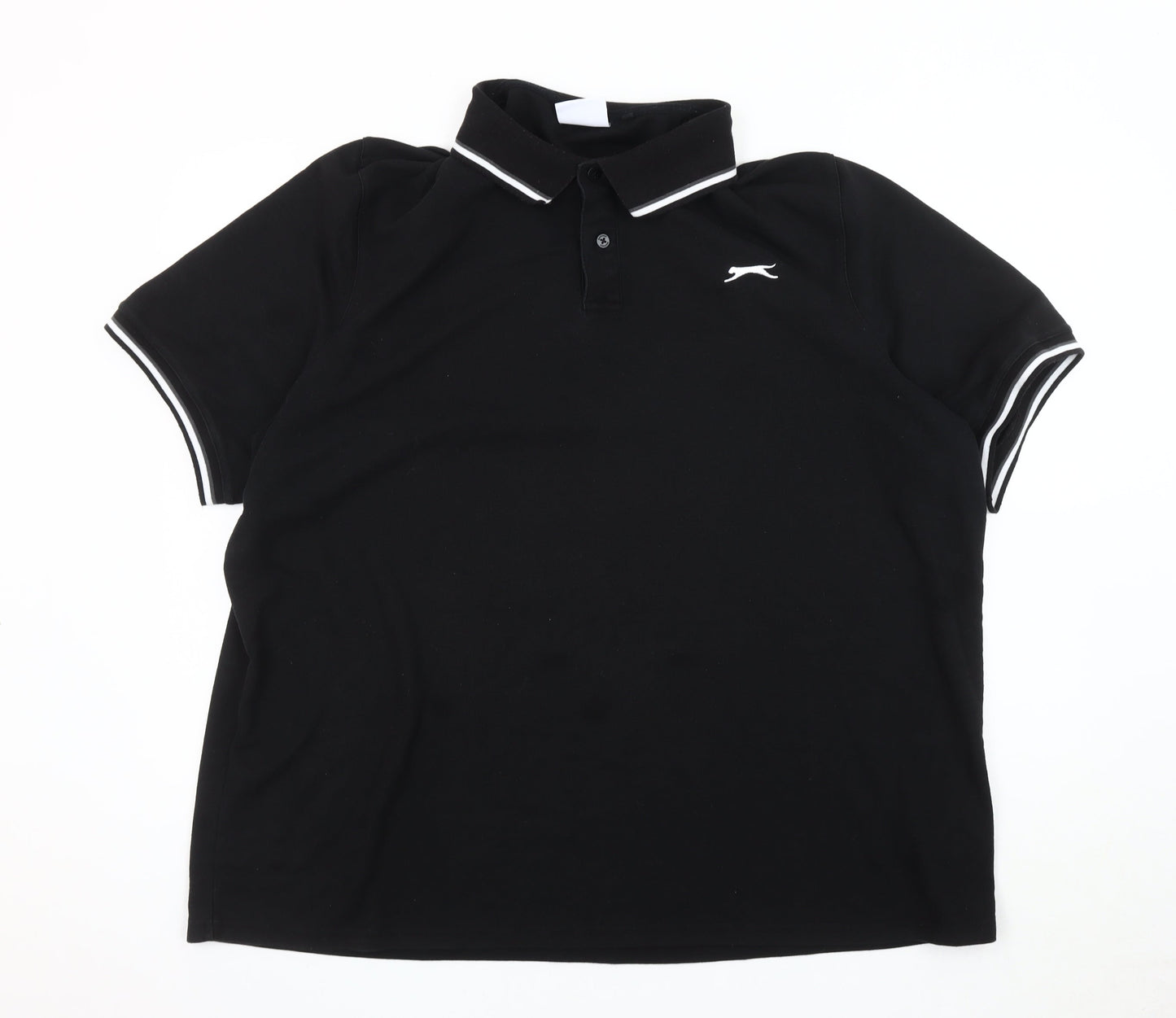 Slazenger Men's Black 4XL Polo Shirt, Logo Accent