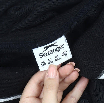 Slazenger Men's Black 4XL Polo Shirt, Logo Accent