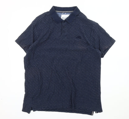 Weird Fish Men's Blue XL Striped Polo Shirt