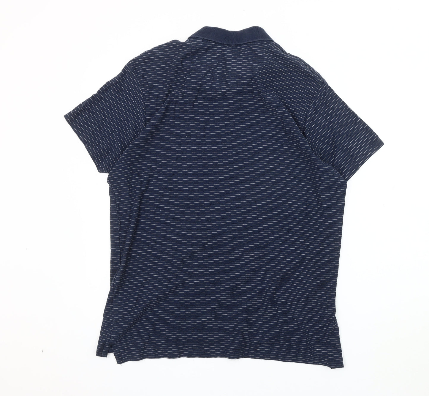 Weird Fish Men's Blue XL Striped Polo Shirt