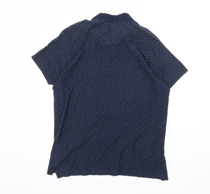 Weird Fish Men's Blue XL Striped Polo Shirt