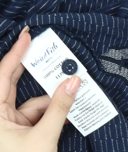 Weird Fish Men's Blue XL Striped Polo Shirt