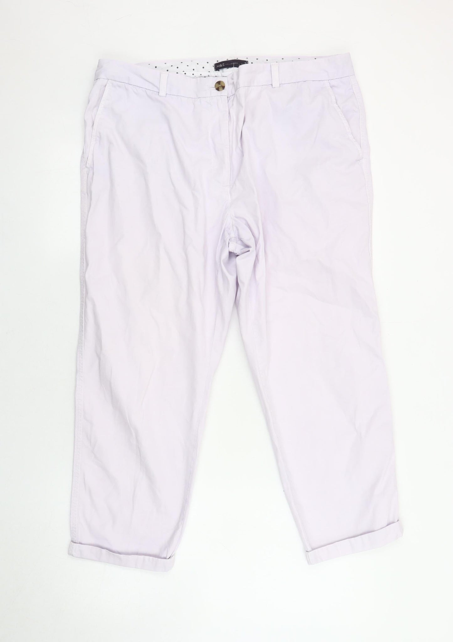 Womens UK Size 16 Marks and Spencer  Chino Ivory Trousers