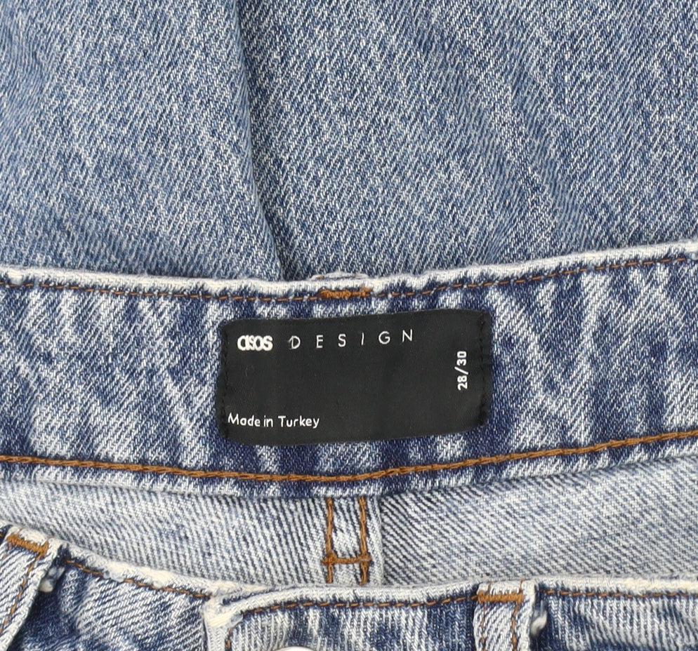 ASOS Men's Blue Wide-Leg Jeans, Size 28, Relaxed Fit