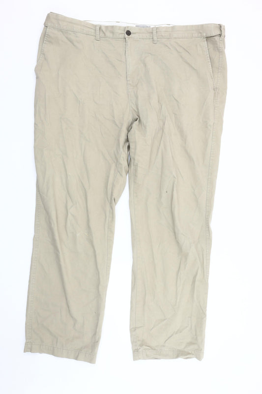 Marks and Spencer Men's Beige Cotton Chino Trousers L
