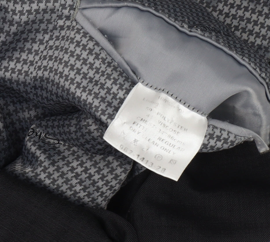 Mens UK Size 34 Ben Sherman Regular Black Suit Jacket