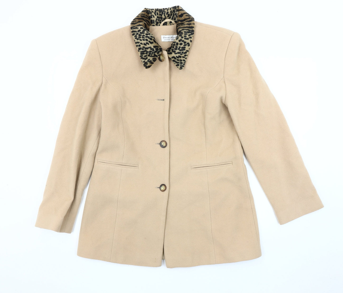 Womens UK Size 12 Charlotte Halton Beige Overcoat