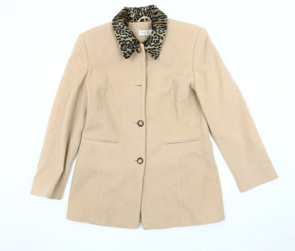 Womens UK Size 12 Charlotte Halton Beige Overcoat
