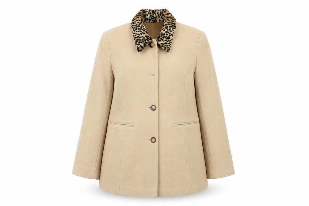 Womens UK Size 12 Charlotte Halton Beige Overcoat