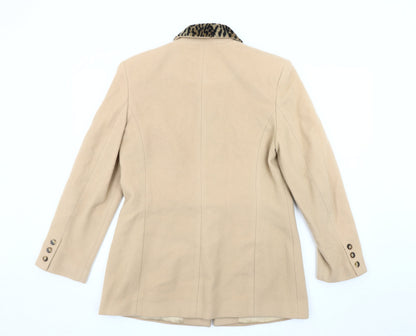 Womens UK Size 12 Charlotte Halton Beige Overcoat