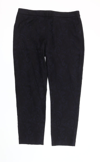 Womens UK Size 16 NEXT Regular Fit Cropped Black Trousers