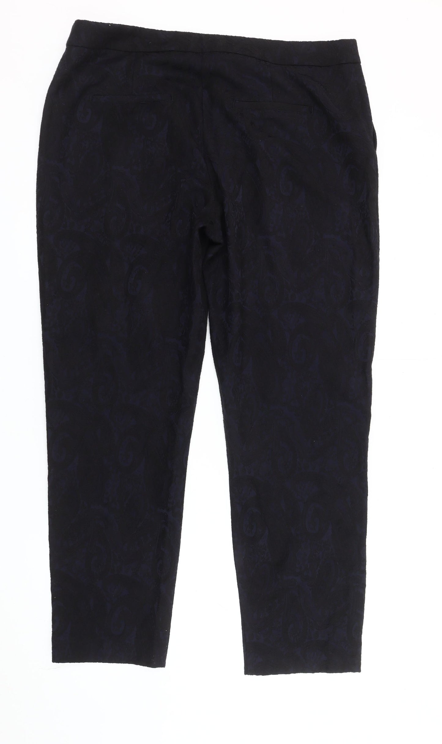 Womens UK Size 16 NEXT Regular Fit Cropped Black Trousers