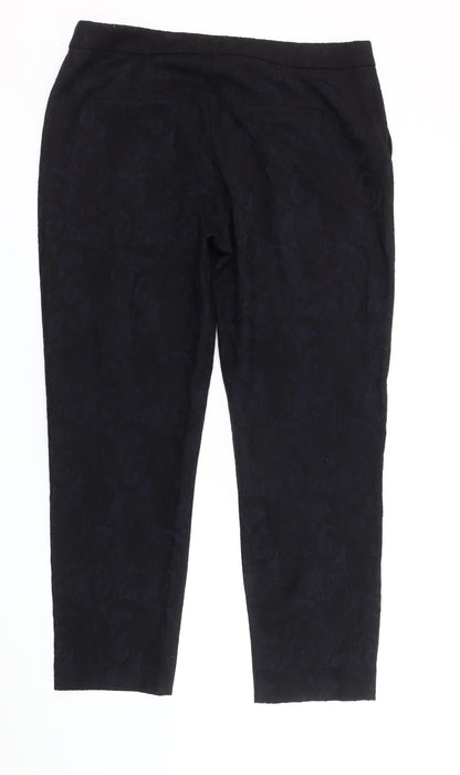 Womens UK Size 16 NEXT Regular Fit Cropped Black Trousers