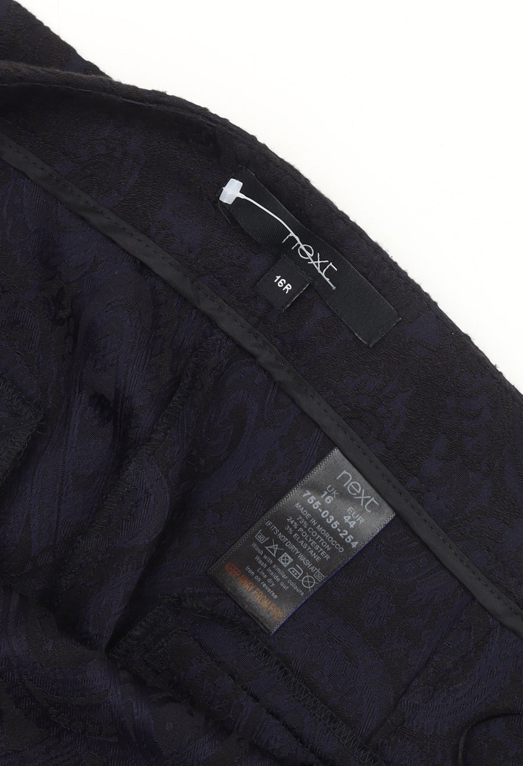Womens UK Size 16 NEXT Regular Fit Cropped Black Trousers