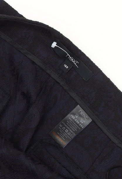 Womens UK Size 16 NEXT Regular Fit Cropped Black Trousers