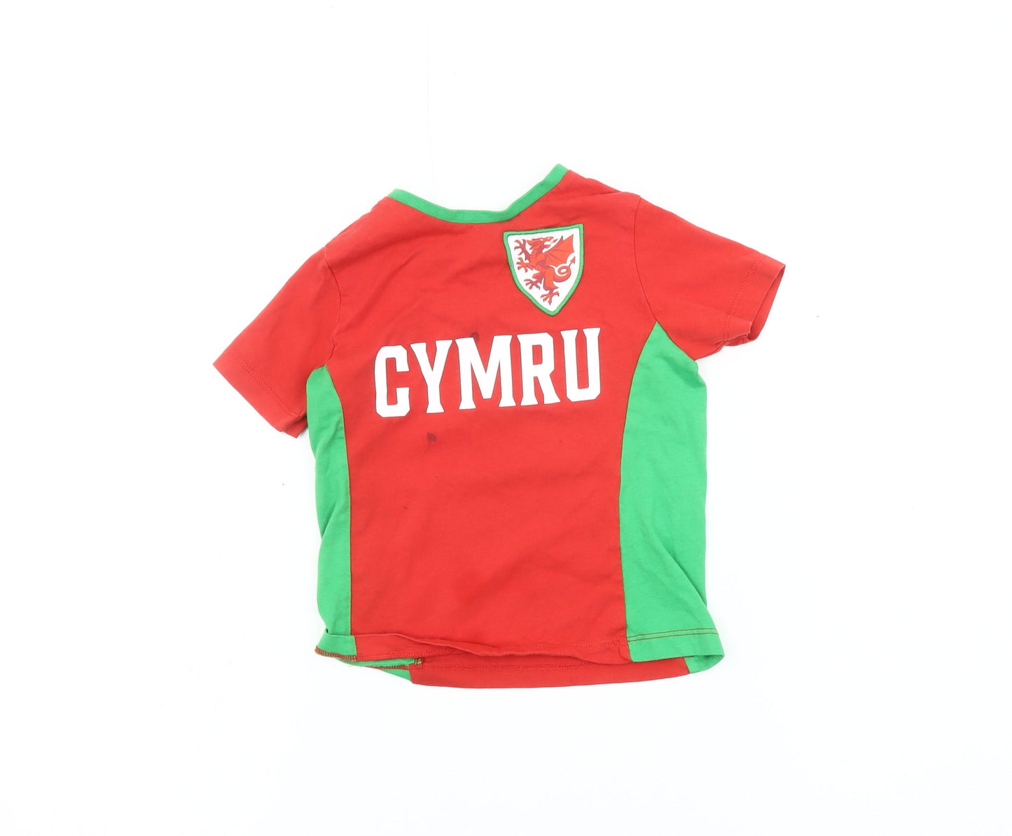 Wales Boys Red & Green Cymru Sports T-Shirt 2-3 Years