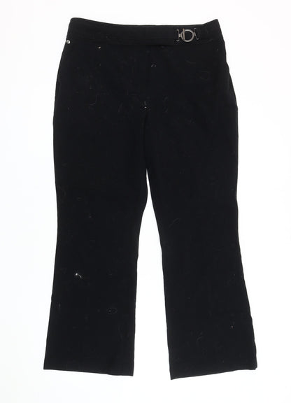 Womens UK Size M Marks and Spencer Regular Fit Casual Workwear Black Trousers