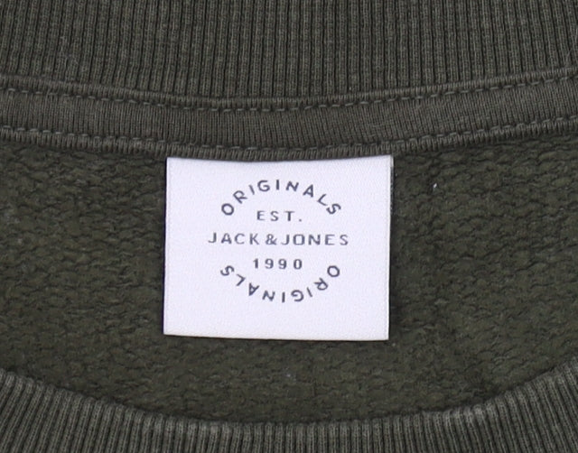 Mens UK Size M JACK & JONES Green Pullover Sweatshirt