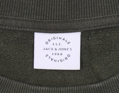 Mens UK Size M JACK & JONES Green Pullover Sweatshirt