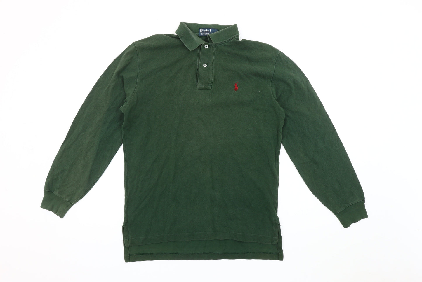 Ralph Lauren Men's Green Long Sleeve Polo S