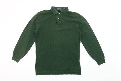 Ralph Lauren Men's Green Long Sleeve Polo S