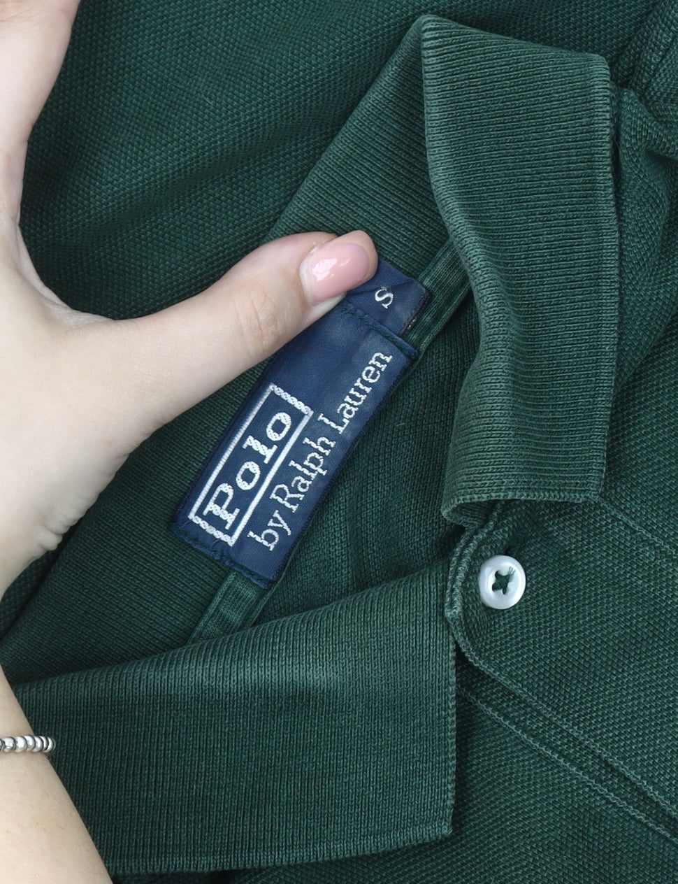 Ralph Lauren Men's Green Long Sleeve Polo S