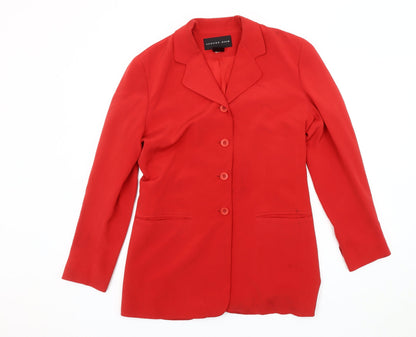 August Silk Women's Red Blazer, Size 2, Lined, Excellent Condition