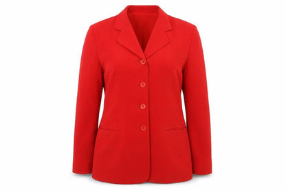 Front view of August Silk Women's Red Blazer, size 2, Lined, Excellent Condition