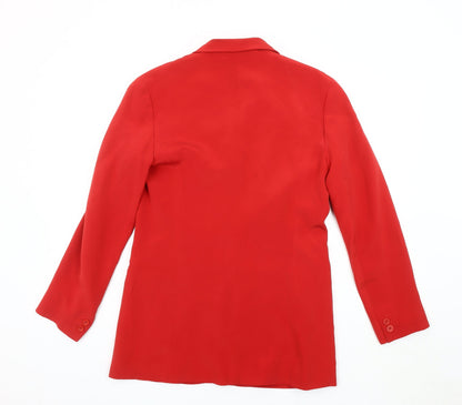 August Silk Women's Red Blazer, Size 2, Lined, Excellent Condition