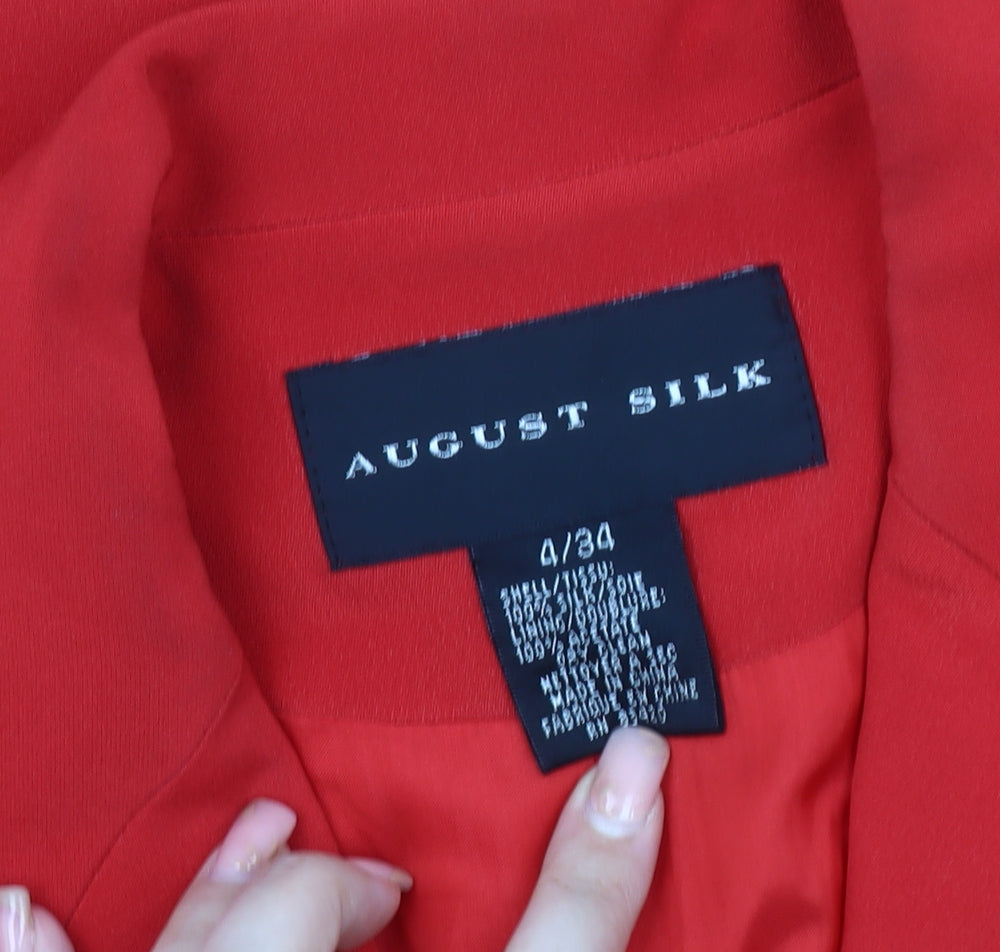 August Silk Women's Red Blazer, Size 2, Lined, Excellent Condition