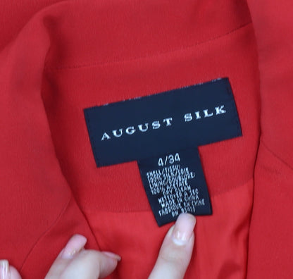 August Silk Women's Red Blazer, Size 2, Lined, Excellent Condition