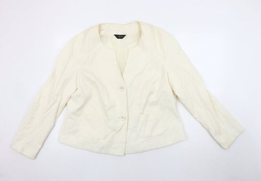 BM Collection Women's Ivory Blazer, Size 20