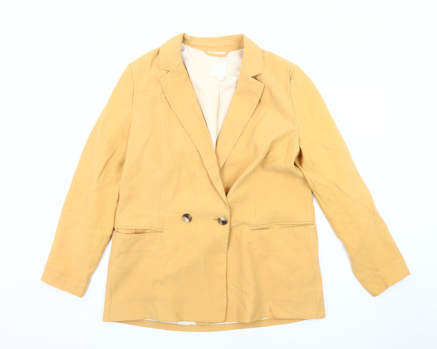 H&M Women’s Yellow Double-Breasted Blazer