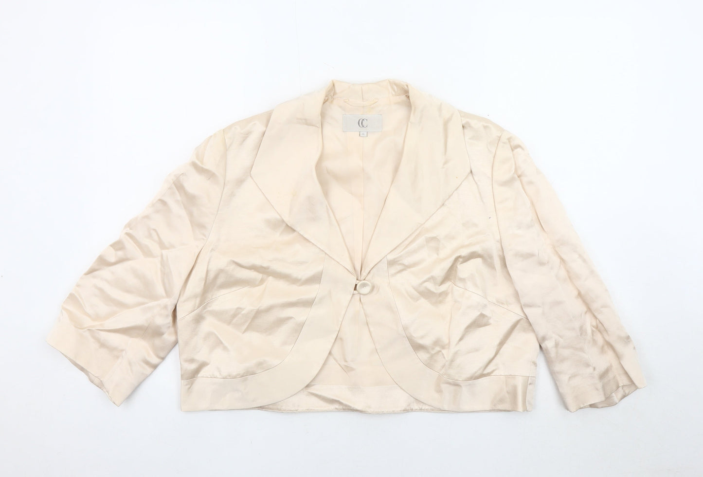 CC Women's Ivory Blazer Size 16, Cropped Viscose Linen