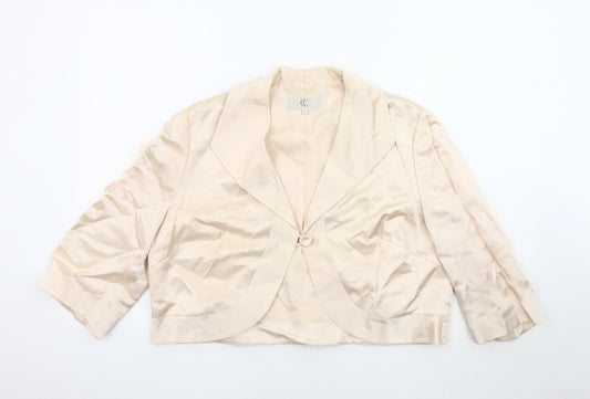 CC Women's Ivory Blazer Size 16, Cropped Viscose Linen