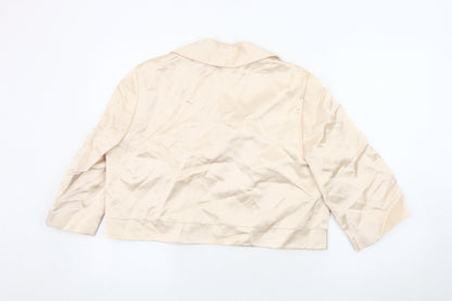 CC Women's Ivory Blazer Size 16, Cropped Viscose Linen