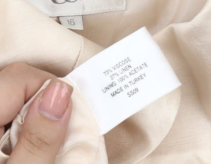 CC Women's Ivory Blazer Size 16, Cropped Viscose Linen