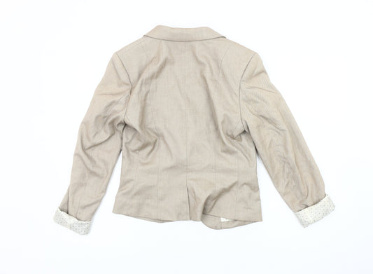 H&M Women's Beige Regular Fit Blazer Jacket UK 8