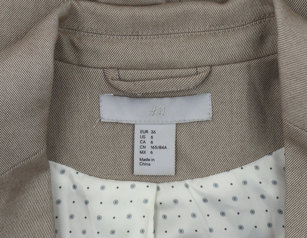 H&M Women's Beige Regular Fit Blazer Jacket UK 8
