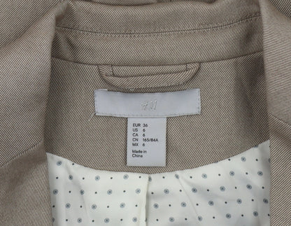 H&M Women's Beige Regular Fit Blazer Jacket UK 8
