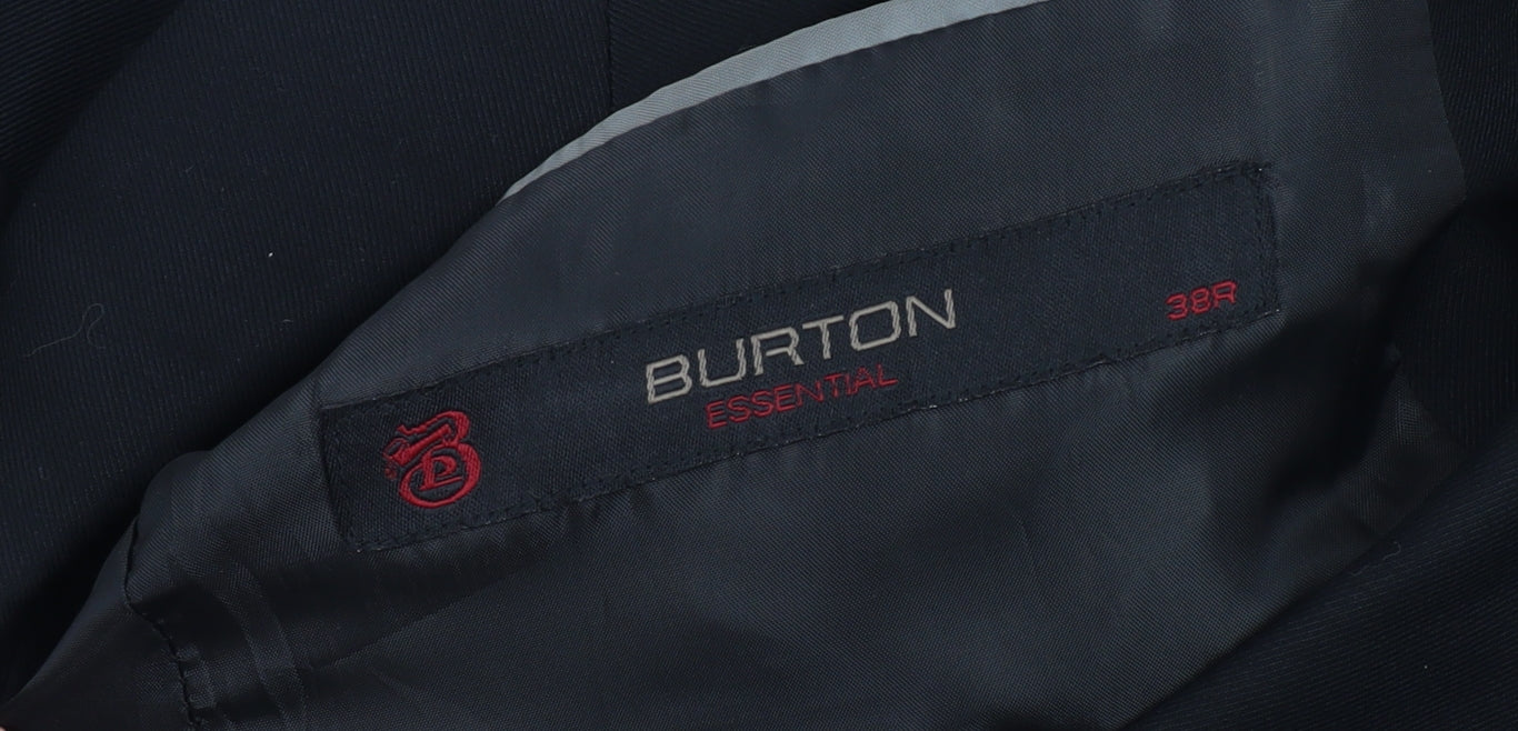 Mens UK Size 38 Burton Regular Black Suit Jacket