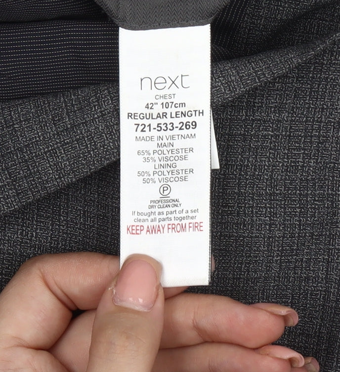 Mens UK Size 42 NEXT Regular Grey Suit Jacket
