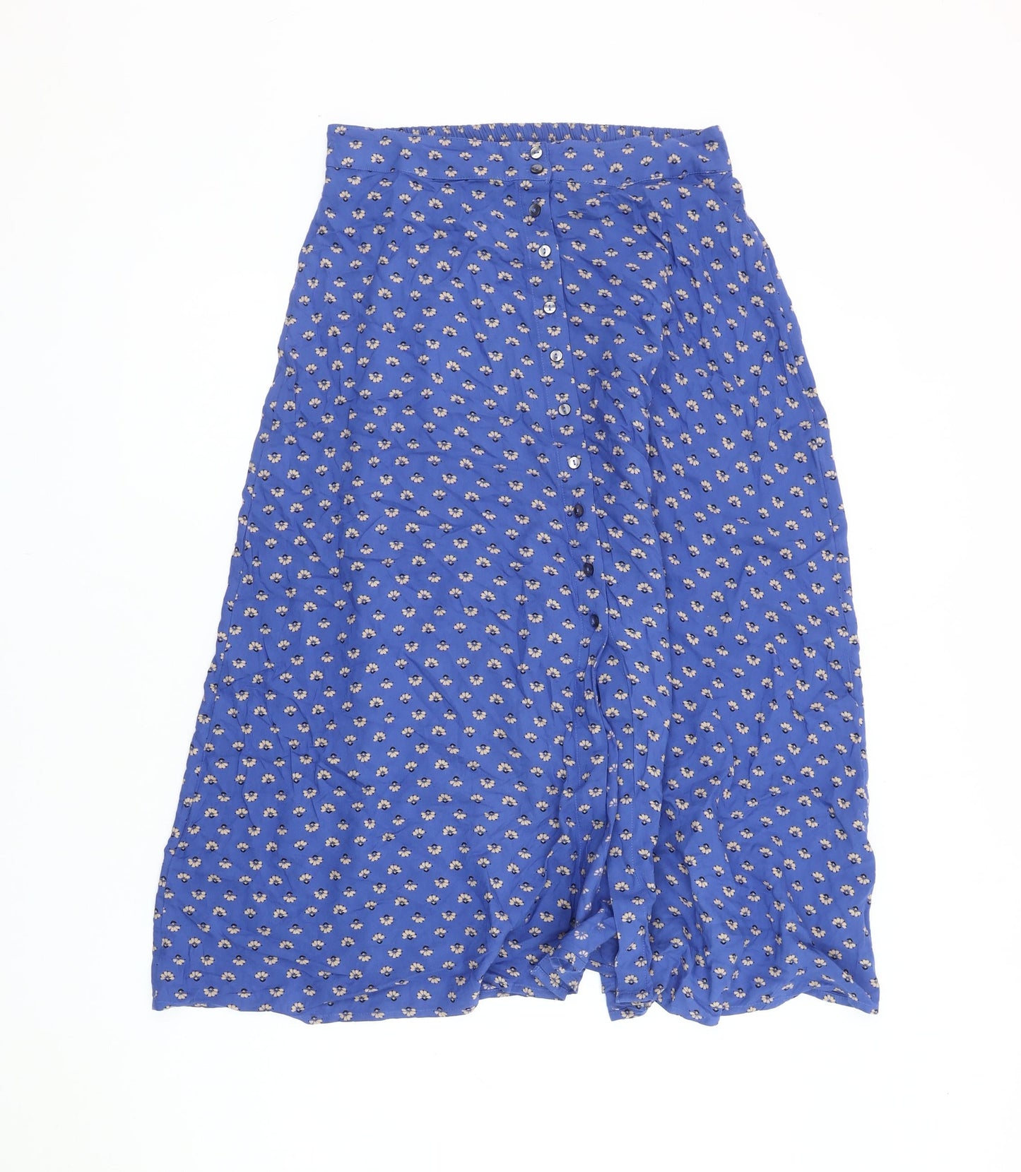 Monsoon Women's Blue Floral Midi Skirt - Size S