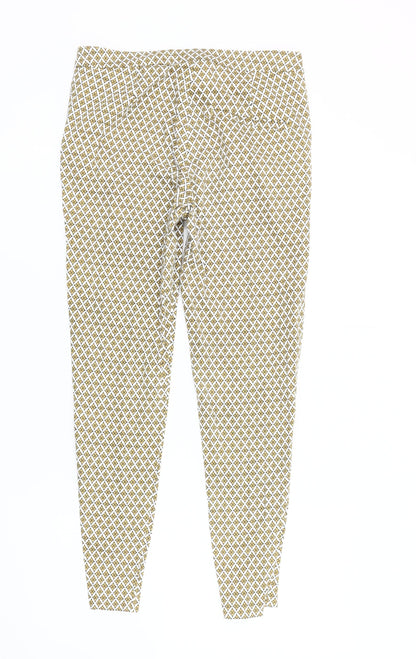 Womens UK Size 8 H&M Slim Fit Casual Yellow Trousers