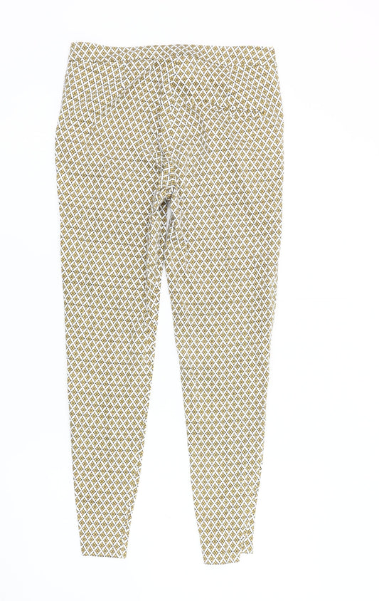 Womens UK Size 8 H&M Slim Fit Casual Yellow Trousers